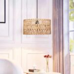 GLOBOSTAR® POMEGRANDE 204-0166 Boho Κρεμαστό Φωτιστικό Οροφής με Ντουί 1 x E27 AC 220-240V IP20 - Μπεζ - Μ30 x Π30 x Υ15cm - Image 4