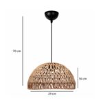 GLOBOSTAR® SAND 204-0167 Boho Κρεμαστό Φωτιστικό Οροφής με Ντουί 1 x E27 AC 220-240V IP20 - Μπεζ - Μ29 x Π29 x Υ16cm - Image 3