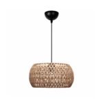 GLOBOSTAR® DARIO 204-0168 Boho Κρεμαστό Φωτιστικό Οροφής με Ντουί 1 x E27 AC 220-240V IP20 - Καφέ - Μ30 x Π30 x Υ15cm