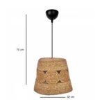 GLOBOSTAR® PANIER 204-0170 Boho Κρεμαστό Φωτιστικό Οροφής με Ντουί 1 x E27 AC 220-240V IP20 - Μπεζ - Μ32 x Π32 x Υ30cm - Image 3