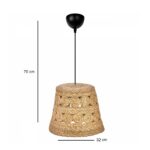 GLOBOSTAR® PANIER 204-0171 Boho Κρεμαστό Φωτιστικό Οροφής με Ντουί 1 x E27 AC 220-240V IP20 - Μπεζ - Μ32 x Π32 x Υ30cm - Image 3