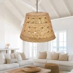 GLOBOSTAR® PANIER 204-0171 Boho Κρεμαστό Φωτιστικό Οροφής με Ντουί 1 x E27 AC 220-240V IP20 - Μπεζ - Μ32 x Π32 x Υ30cm - Image 4