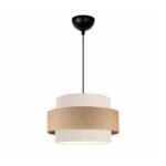 GLOBOSTAR® SOHO 204-0172 Μοντέρνο Κρεμαστό Φωτιστικό Οροφής με Ντουί 1 x E27 AC 220-240V IP20 - Καφέ & Μπεζ - Μ30 x Π30 x Υ20cm