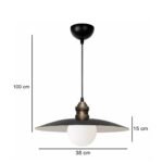 GLOBOSTAR® STUDY 204-0175 Μοντέρνο Κρεμαστό Φωτιστικό Οροφής με Ντουί 1 x E27 AC 220-240V IP20 - Μπρούτζινο & Μαύρο - Μ31 x Π31 x Υ27cm - Image 3