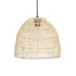 GLOBOSTAR® CESTINO 204-0178 Boho Κρεμαστό Φωτιστικό Οροφής Μονόφωτο 1 x E27 AC 220-240V IP20 Μπεζ - Μ30 x Π30 x Υ25cm