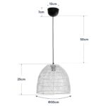 GLOBOSTAR® CESTINO 204-0178 Boho Κρεμαστό Φωτιστικό Οροφής Μονόφωτο 1 x E27 AC 220-240V IP20 Μπεζ - Μ30 x Π30 x Υ25cm - Image 11