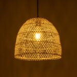 GLOBOSTAR® CESTINO 204-0178 Boho Κρεμαστό Φωτιστικό Οροφής Μονόφωτο 1 x E27 AC 220-240V IP20 Μπεζ - Μ30 x Π30 x Υ25cm - Image 2