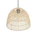 GLOBOSTAR® CESTINO 204-0178 Boho Κρεμαστό Φωτιστικό Οροφής Μονόφωτο 1 x E27 AC 220-240V IP20 Μπεζ - Μ30 x Π30 x Υ25cm - Image 5