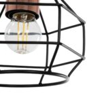 GLOBOSTAR® BUR 204-0180 Μοντέρνο Κρεμαστό Φωτιστικό Οροφής Μονόφωτο 1 x E27 AC 220-240V IP20 Μαύρο - Μ16 x Π16 x Υ19cm - Image 8