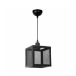 GLOBOSTAR® JAULA 204-0181 Μοντέρνο Κρεμαστό Φωτιστικό Οροφής Μονόφωτο 1 x E27 AC 220-240V IP20 Μαύρο - Μ16 x Π16 x Υ16cm