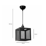 GLOBOSTAR® JAULA 204-0181 Μοντέρνο Κρεμαστό Φωτιστικό Οροφής Μονόφωτο 1 x E27 AC 220-240V IP20 Μαύρο - Μ16 x Π16 x Υ16cm - Image 2