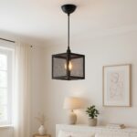 GLOBOSTAR® JAULA 204-0181 Μοντέρνο Κρεμαστό Φωτιστικό Οροφής Μονόφωτο 1 x E27 AC 220-240V IP20 Μαύρο - Μ16 x Π16 x Υ16cm - Image 3