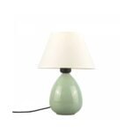 GLOBOSTAR® CESTA 204-0182 Μοντέρνο Επιτραπέζιο Φωτιστικό Πορτατίφ με Ντουί 1 x E27 AC 220-240V IP20 - Λαδί & Μπεζ - Μ17 x Π17 x Υ23cm