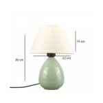 GLOBOSTAR® CESTA 204-0182 Μοντέρνο Επιτραπέζιο Φωτιστικό Πορτατίφ με Ντουί 1 x E27 AC 220-240V IP20 - Λαδί & Μπεζ - Μ17 x Π17 x Υ23cm - Image 2