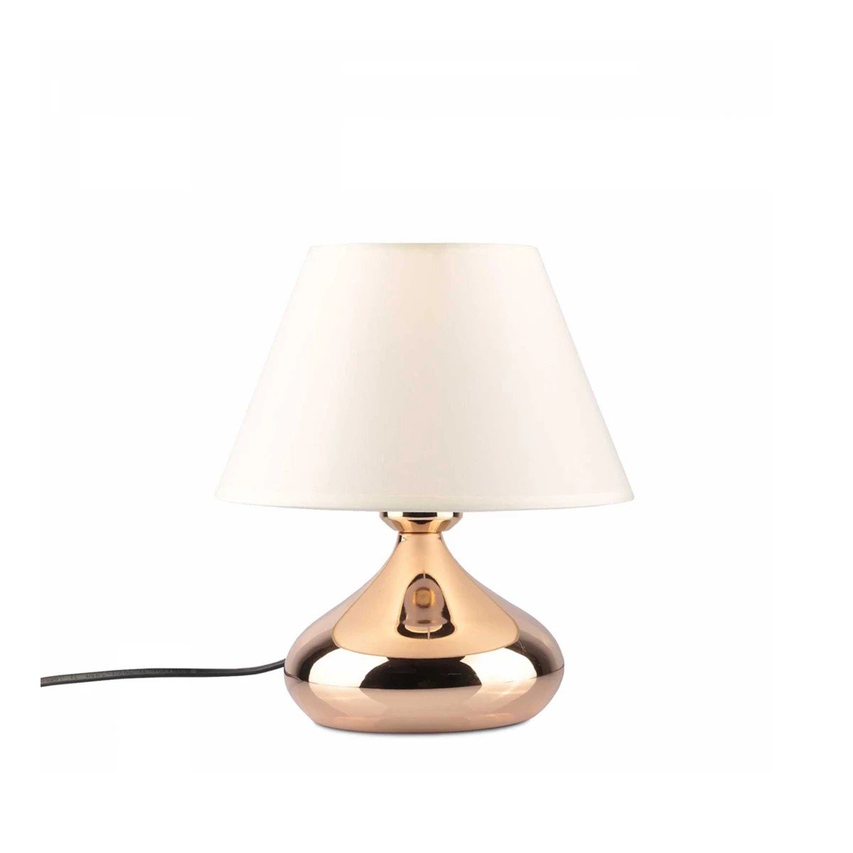 204_0184_0 GLOBOSTAR® KORG 204-0184 Μοντέρνο Επιτραπέζιο Φωτιστικό Πορτατίφ με Ντουί 1 x E27 AC 220-240V IP20 - Χάλκινο & Μπεζ - Μ17 x Π17 x Υ23cm - Image 1