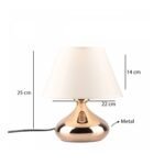 GLOBOSTAR® KORG 204-0184 Μοντέρνο Επιτραπέζιο Φωτιστικό Πορτατίφ με Ντουί 1 x E27 AC 220-240V IP20 - Χάλκινο & Μπεζ - Μ17 x Π17 x Υ23cm - Image 2