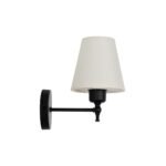 GLOBOSTAR® ELEGANTE 204-0186 Μοντέρνο Φωτιστικό Τοίχου - Απλίκα με Ντουί 1 x E27 AC 220-240V IP20 - Μαύρο & Μπεζ - Μ14 x Π22 x Υ24cm - Image 4