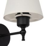 GLOBOSTAR® ELEGANTE 204-0186 Μοντέρνο Φωτιστικό Τοίχου - Απλίκα με Ντουί 1 x E27 AC 220-240V IP20 - Μαύρο & Μπεζ - Μ14 x Π22 x Υ24cm - Image 6