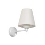 GLOBOSTAR® ELEGANTE 204-0187 Μοντέρνο Φωτιστικό Τοίχου - Απλίκα με Ντουί 1 x E27 AC 220-240V IP20 - Λευκό & Μπεζ - Μ14 x Π23 x Υ21cm
