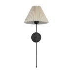 GLOBOSTAR® LING 204-0188 Μοντέρνο Φωτιστικό Τοίχου - Απλίκα με Ντουί 1 x E27 AC 220-240V IP20 - Μαύρο & Μπεζ - Μ22 x Π25 x Υ53cm - Image 3