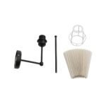 GLOBOSTAR® LING 204-0188 Μοντέρνο Φωτιστικό Τοίχου - Απλίκα με Ντουί 1 x E27 AC 220-240V IP20 - Μαύρο & Μπεζ - Μ22 x Π25 x Υ53cm - Image 7