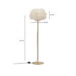 GLOBOSTAR® ALES 204-0192 Μοντέρνο Επιδαπέδιο Φωτιστικό με Ντουί 1 x E27 AC 220-240V IP20 - Μπεζ & Χρυσό - Μ40 x Π40 x Υ150cm - Image 2