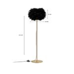 GLOBOSTAR® ALES 204-0193 Μοντέρνο Επιδαπέδιο Φωτιστικό με Ντουί 1 x E27 AC 220-240V IP20 - Μαύρο & Χρυσό - Μ40 x Π40 x Υ150cm - Image 2