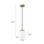 GLOBOSTAR® GLOBIDIO 204-0195 Μοντέρνο Κρεμαστό Φωτιστικό Οροφής με Ντουί 1 x E27 AC 220-240V IP20 - Χρύσο & Λευκό - Μ15 x Π15 x Υ15cm - Image 2