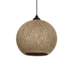 GLOBOSTAR® SOLEI 205-0002 Boho Κρεμαστό Φωτιστικό Οροφής με Ντουί 1 x E27 AC 220-240V IP20 - Μπεζ - M30 x Π30 x Υ26cm