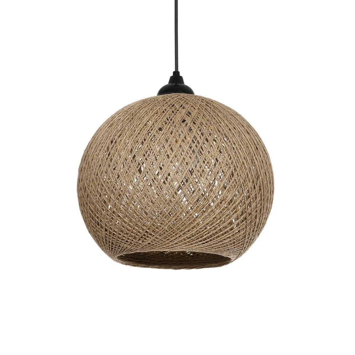 205_0002_0 GLOBOSTAR® SOLEI 205-0002 Boho Κρεμαστό Φωτιστικό Οροφής με Ντουί 1 x E27 AC 220-240V IP20 - Μπεζ - M30 x Π30 x Υ26cm - Image 1