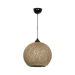 GLOBOSTAR® SOLEI 205-0002 Boho Κρεμαστό Φωτιστικό Οροφής με Ντουί 1 x E27 AC 220-240V IP20 - Μπεζ - M30 x Π30 x Υ26cm - Image 4