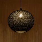 GLOBOSTAR® SOLEI 205-0004 Boho Κρεμαστό Φωτιστικό Οροφής με Ντουί 1 x E27 AC 220-240V IP20 - Μαύρο - M40 x Π40 x Υ36cm - Image 3