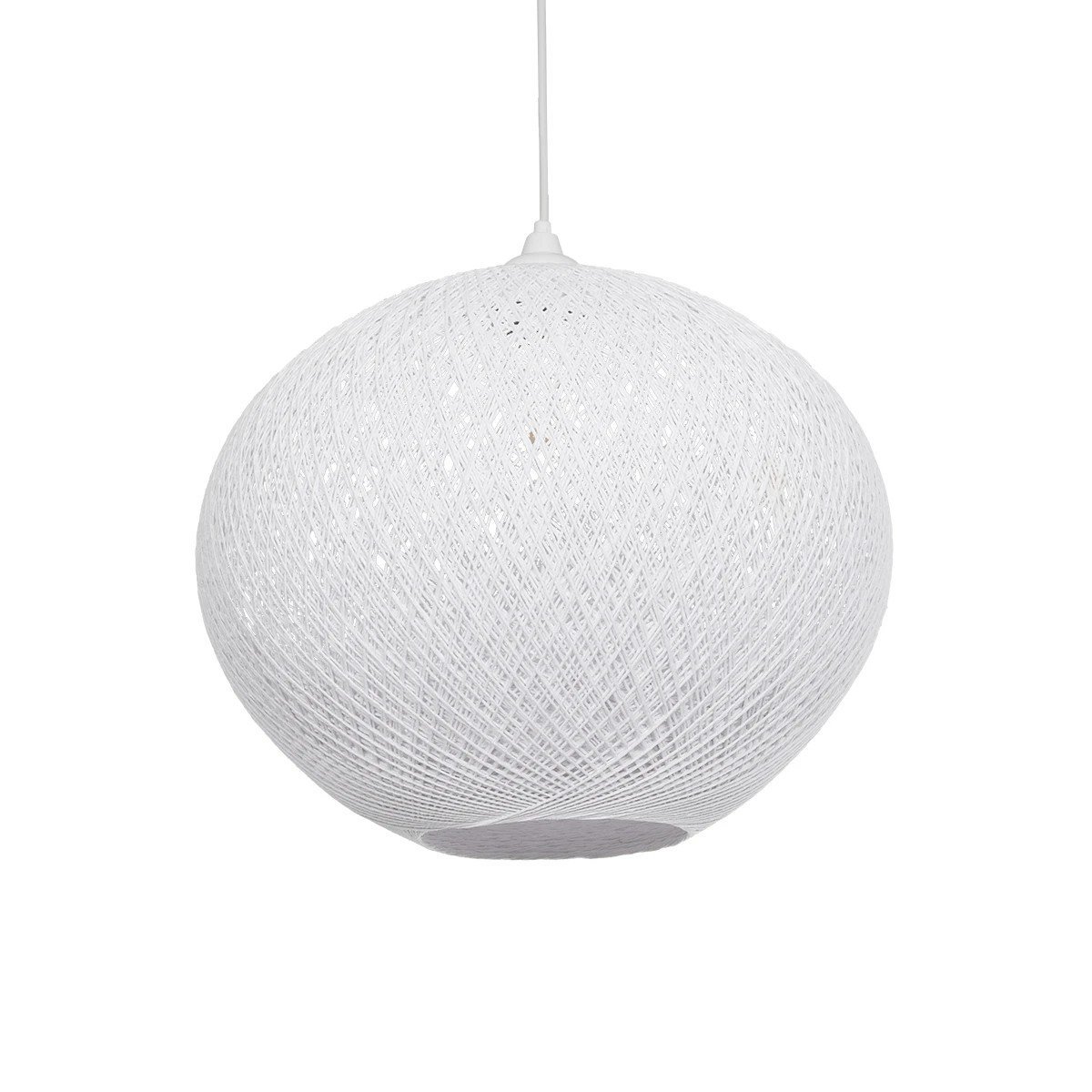 205_0007_0 GLOBOSTAR® SOLEI 205-0007 Boho Κρεμαστό Φωτιστικό Οροφής με Ντουί 1 x E27 AC 220-240V IP20 - Λευκό - M40 x Π40 x Υ36cm - Image 1