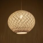 GLOBOSTAR® SOLEI 205-0007 Boho Κρεμαστό Φωτιστικό Οροφής με Ντουί 1 x E27 AC 220-240V IP20 - Λευκό - M40 x Π40 x Υ36cm - Image 3