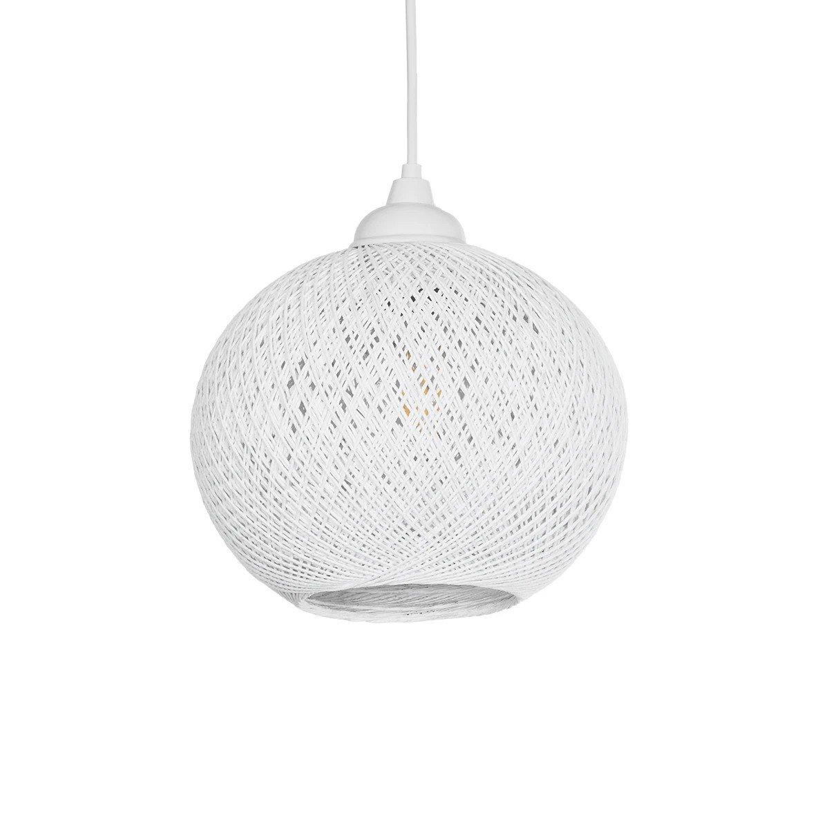 205_0009_0 GLOBOSTAR® SOLEI 205-0009 Boho Κρεμαστό Φωτιστικό Οροφής με Ντουί 1 x E27 AC 220-240V IP20 - Λευκό - M20 x Π20 x Υ25cm - Image 1