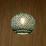 GLOBOSTAR® SOLEI 205-0012 Boho Κρεμαστό Φωτιστικό Οροφής με Ντουί 1 x E27 AC 220-240V IP20 - Τιρκουάζ - M20 x Π20 x Υ25cm - Image 3