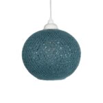 GLOBOSTAR® SOLEI 205-0012 Boho Κρεμαστό Φωτιστικό Οροφής με Ντουί 1 x E27 AC 220-240V IP20 - Τιρκουάζ - M20 x Π20 x Υ25cm - Image 5