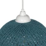 GLOBOSTAR® SOLEI 205-0012 Boho Κρεμαστό Φωτιστικό Οροφής με Ντουί 1 x E27 AC 220-240V IP20 - Τιρκουάζ - M20 x Π20 x Υ25cm - Image 8