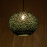 GLOBOSTAR® SOLEI 205-0013 Boho Κρεμαστό Φωτιστικό Οροφής με Ντουί 1 x E27 AC 220-240V IP20 - Πράσινο - M40 x Π40 x Υ36cm - Image 3