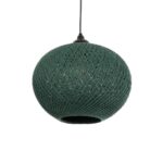 GLOBOSTAR® SOLEI 205-0014 Boho Κρεμαστό Φωτιστικό Οροφής με Ντουί 1 x E27 AC 220-240V IP20 - Πράσινο - M30 x Π30 x Υ26cm
