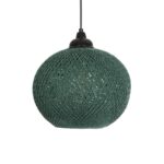 GLOBOSTAR® SOLEI 205-0015 Boho Κρεμαστό Φωτιστικό Οροφής με Ντουί 1 x E27 AC 220-240V IP20 - Πράσινο - M20 x Π20 x Υ25cm - Image 5