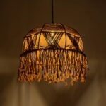 GLOBOSTAR® TONA 205-0016 Boho Κρεμαστό Φωτιστικό Οροφής με Ντουί 1 x E27 AC 220-240V IP20 - Καφέ- M40 x Π40 x Υ38cm - Image 3