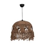 GLOBOSTAR® TONA 205-0016 Boho Κρεμαστό Φωτιστικό Οροφής με Ντουί 1 x E27 AC 220-240V IP20 - Καφέ- M40 x Π40 x Υ38cm - Image 4