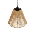 GLOBOSTAR® HUTT 205-0017 Boho Κρεμαστό Φωτιστικό Οροφής με Ντουί 1 x E27 AC 220-240V IP20 - Μπεζ - M25 x Π25 x Υ20cm - Image 7