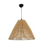 GLOBOSTAR® HUTT 205-0018 Boho Κρεμαστό Φωτιστικό Οροφής με Ντουί 1 x E27 AC 220-240V IP20 - Μπεζ - M50 x Π50 x Υ40cm - Image 4