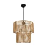 GLOBOSTAR® ROXXI 205-0019 Boho Κρεμαστό Φωτιστικό Οροφής με Ντουί 1 x E27 AC 220-240V IP20 - Μπεζ - M35 x Π35 x Υ37cm - Image 4