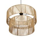GLOBOSTAR® ROXXI 205-0020 Boho Κρεμαστό Φωτιστικό Οροφής με Ντουί 1 x E27 AC 220-240V IP20 - Μπεζ - M50 x Π50 x Υ36cm - Image 6
