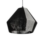 GLOBOSTAR® ANGULUS 205-0021 Boho Κρεμαστό Φωτιστικό Οροφής με Ντουί 1 x E27 AC 220-240V IP20 - Μαύρο & Γκρι - M40 x Π40 x Υ35cm