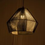 GLOBOSTAR® ANGULUS 205-0021 Boho Κρεμαστό Φωτιστικό Οροφής με Ντουί 1 x E27 AC 220-240V IP20 - Μαύρο & Γκρι - M40 x Π40 x Υ35cm - Image 3