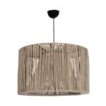 GLOBOSTAR® ZYLINDER 205-0022 Boho Κρεμαστό Φωτιστικό Οροφής με Ντουί 1 x E27 AC 220-240V IP20 - Μπεζ - M50 x Π50 x Υ32cm - Image 4